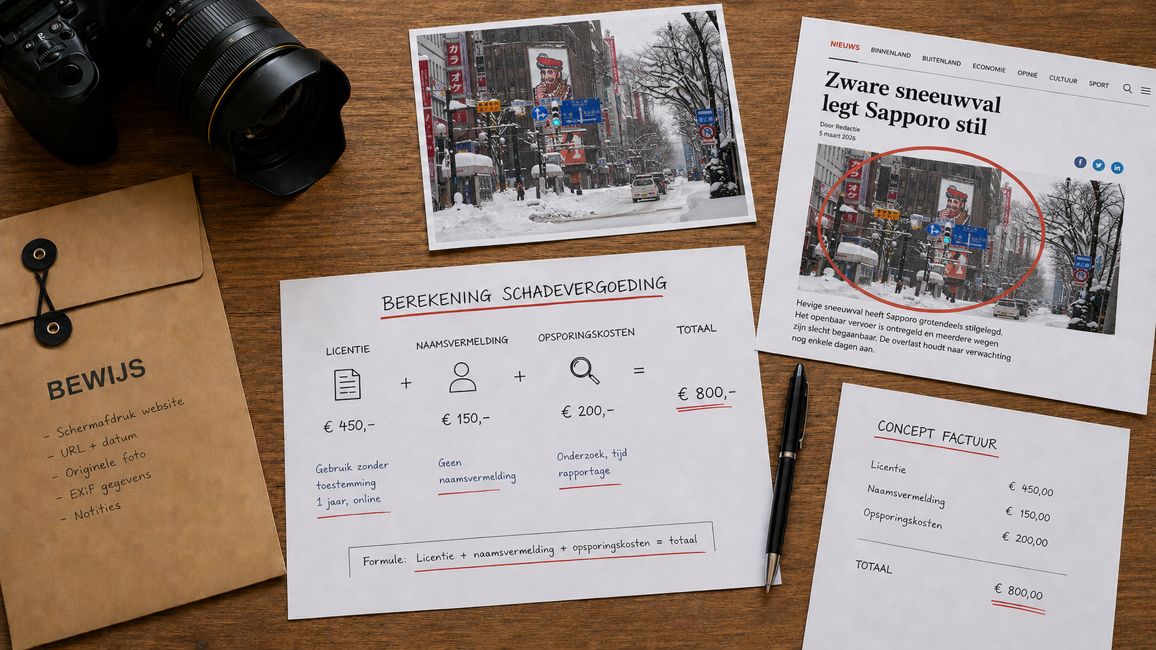 Schadevergoeding berekenen bij ongeoorloofd fotogebruik (NVF-richtlijn 2026)