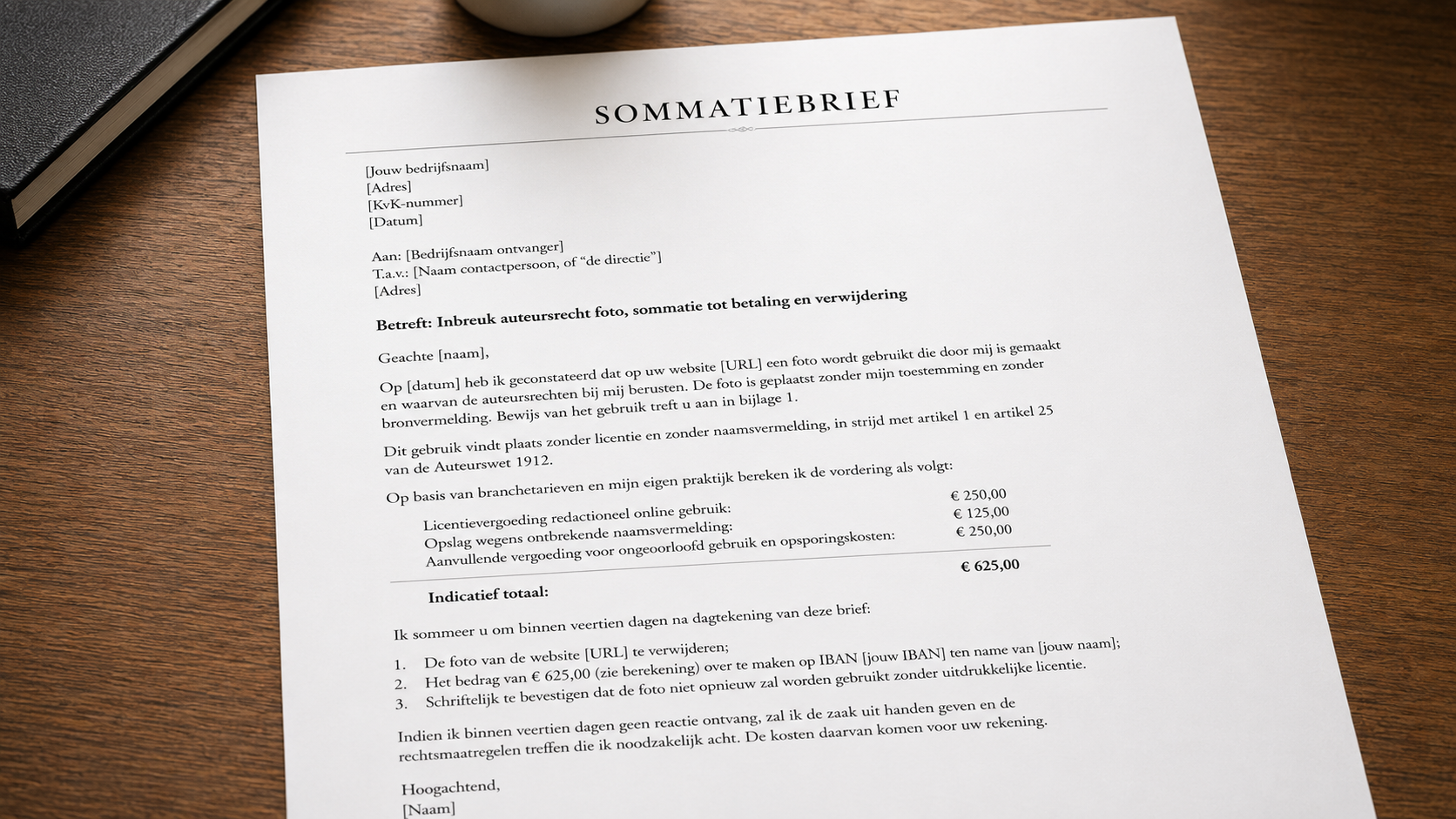 Geconcentreerd achter de laptop, klaar om de sommatie te versturen