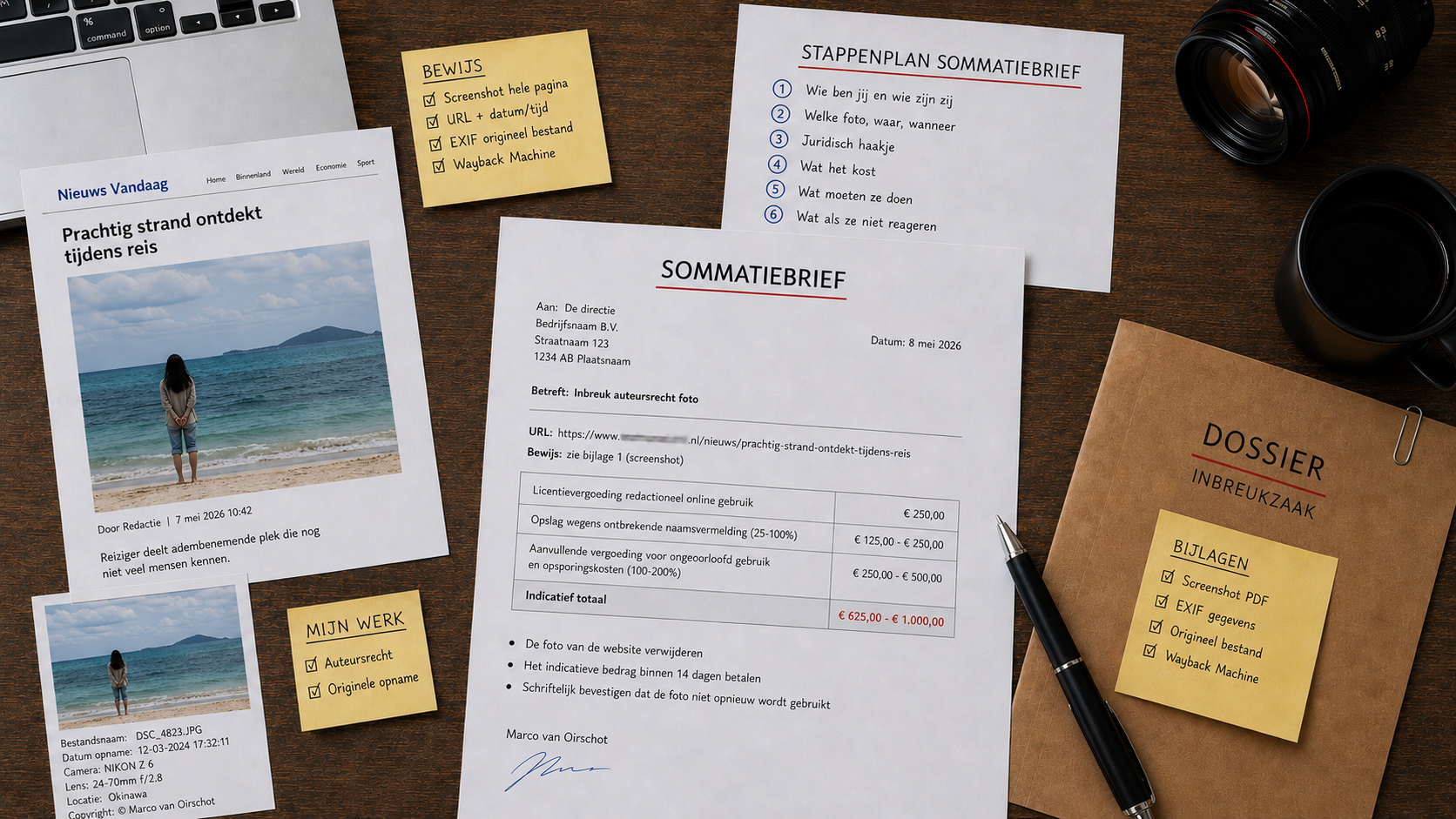 Sommatiebrief bij fotodiefstal: stappenplan voor ongeoorloofd fotogebruik
